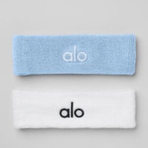 Alo Glow Sweatband (2-Pack)Tile Blue/White